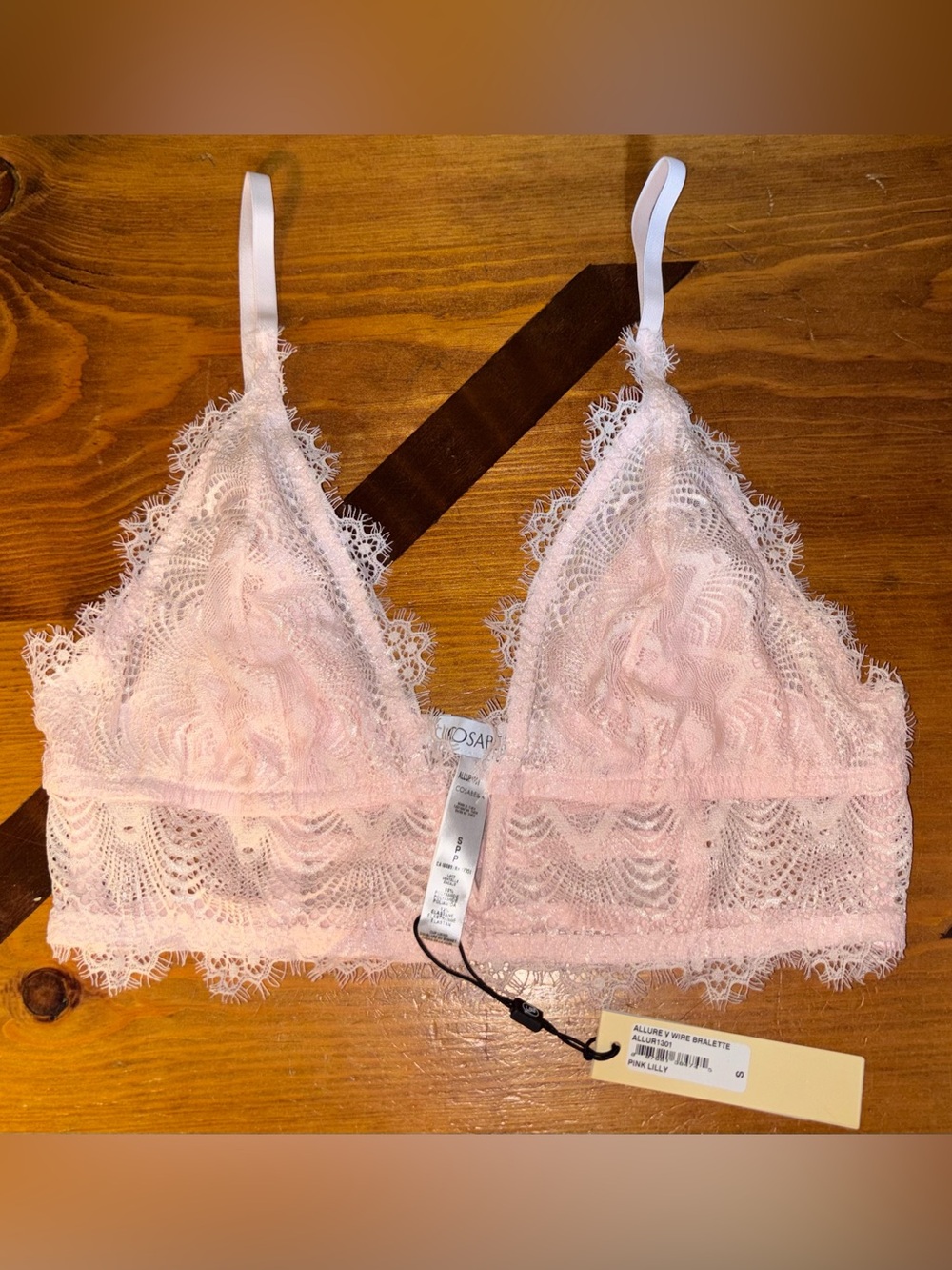 Cosabella Allure V Wire Bralette in Pink Lily Size Small NWT